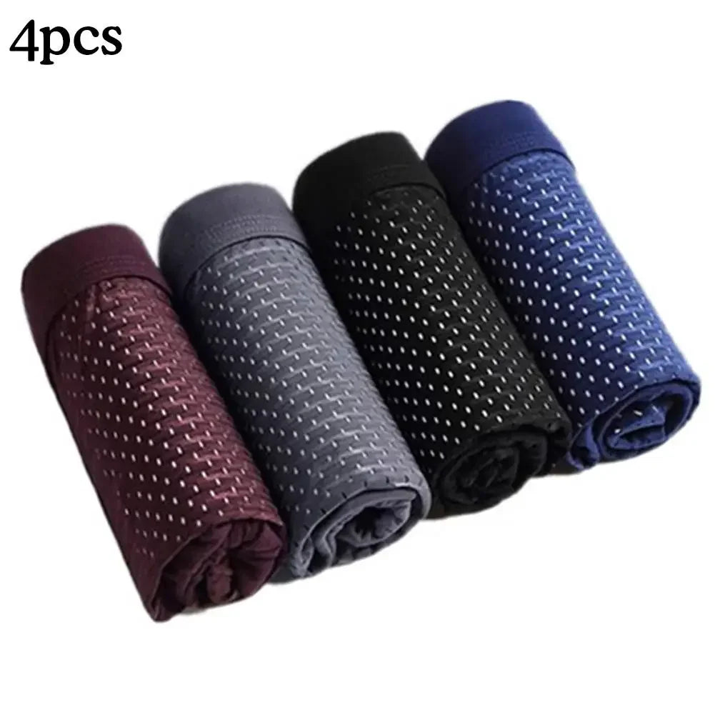 Men's Bamboo Boxer Shorts – 4-Pack, Breathable, Slim Fit | Everyday Comfort Underwear | XXL