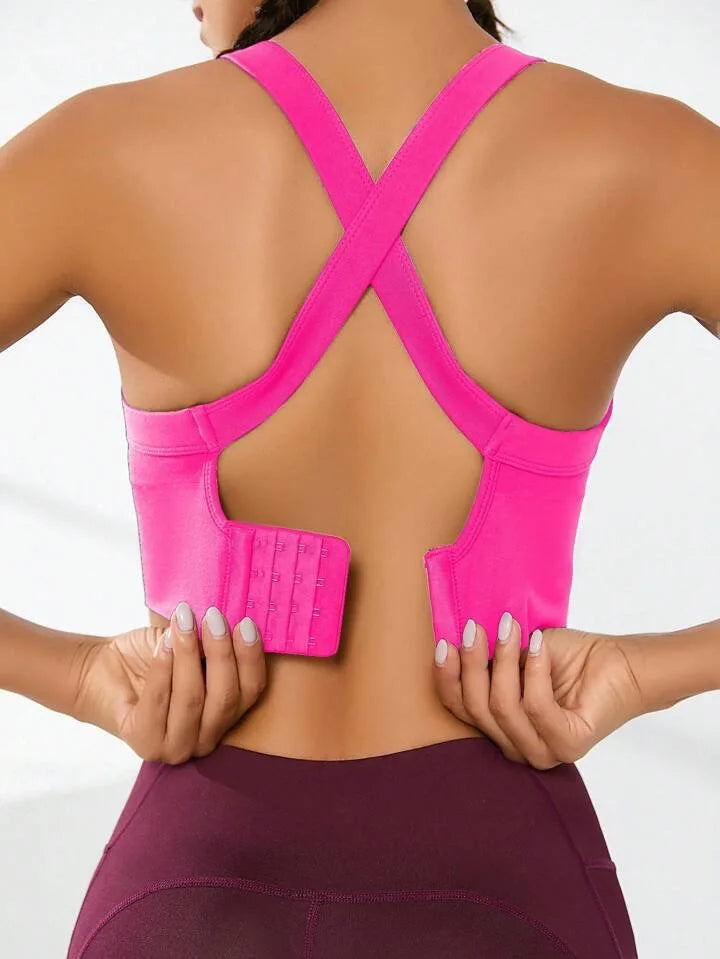 Women's Cross-Back Sports Bra – Adjustable, No Pad, All-Sport Fit