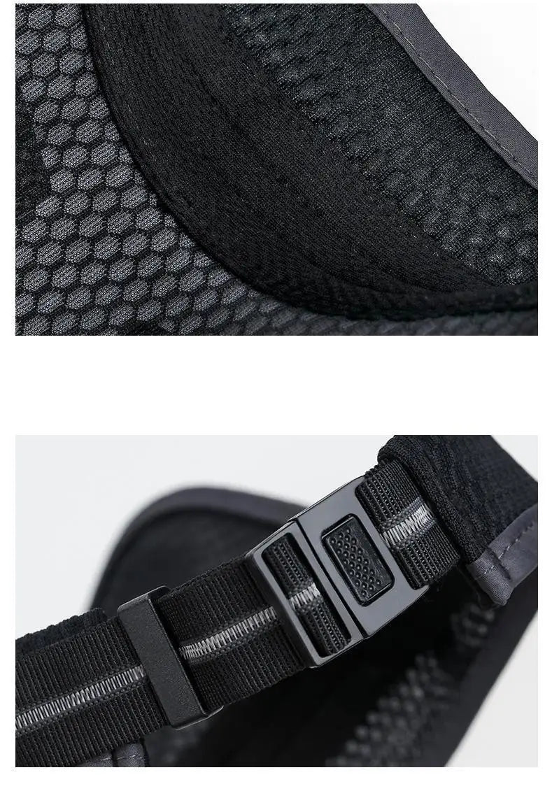 Unisex Summer Adjustable UV Protection Sports Sun Hat Visor with Mesh Brim