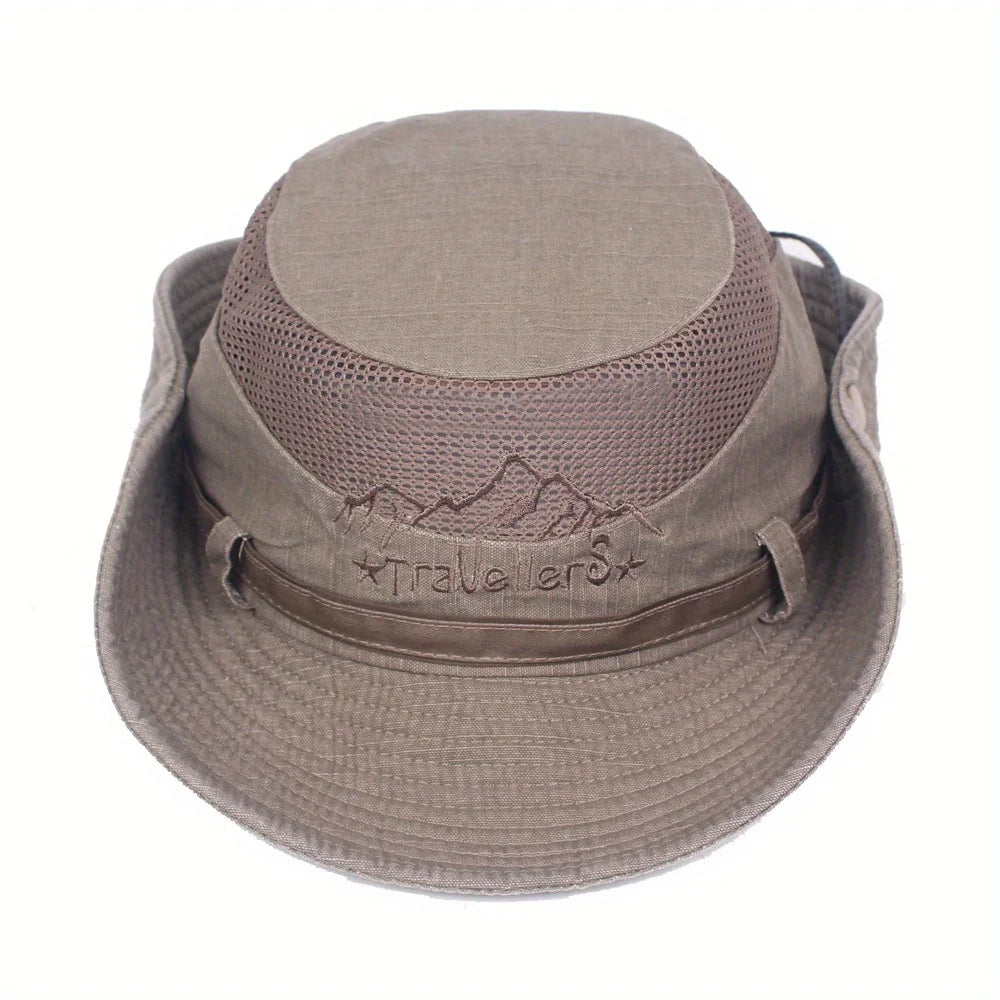 Men's Breathable Mesh Boonie Hat | Wide Brim Sun Hat for Hiking & Fishing