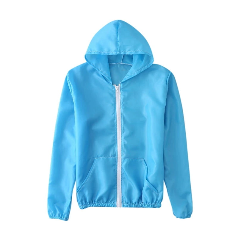 Women's Sun Protection Windbreaker – Lightweight, Hooded, Full-Zip | Outdoor Sports & Casual | S–M