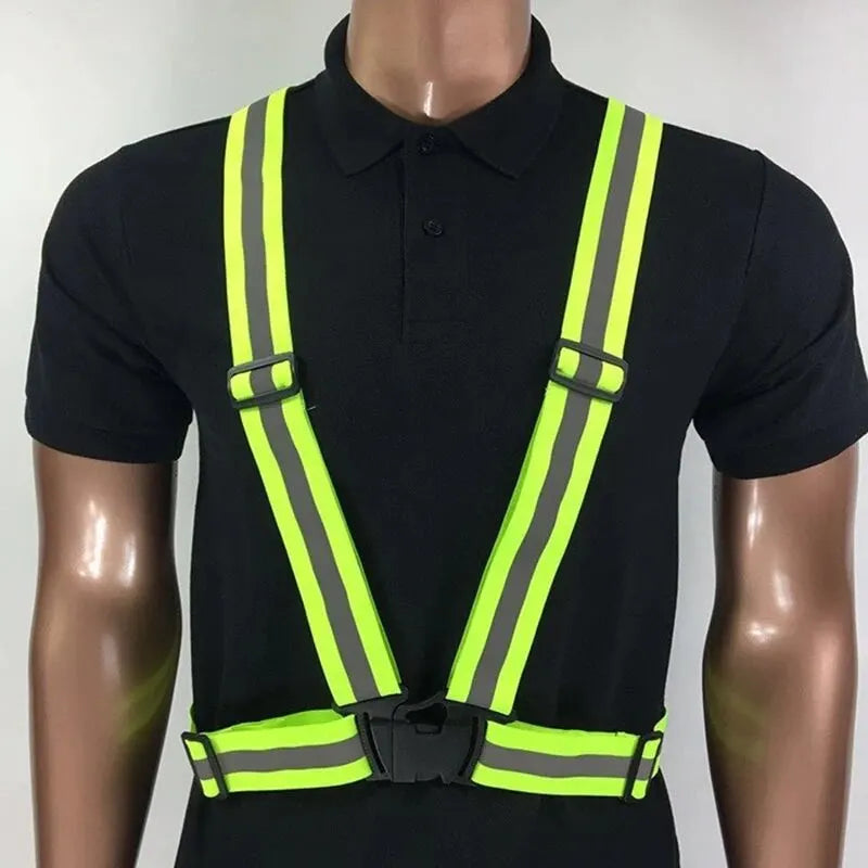 Reflective Elastic Safety Vest – Adjustable High-Visibility Gear for Night Running & Cycling