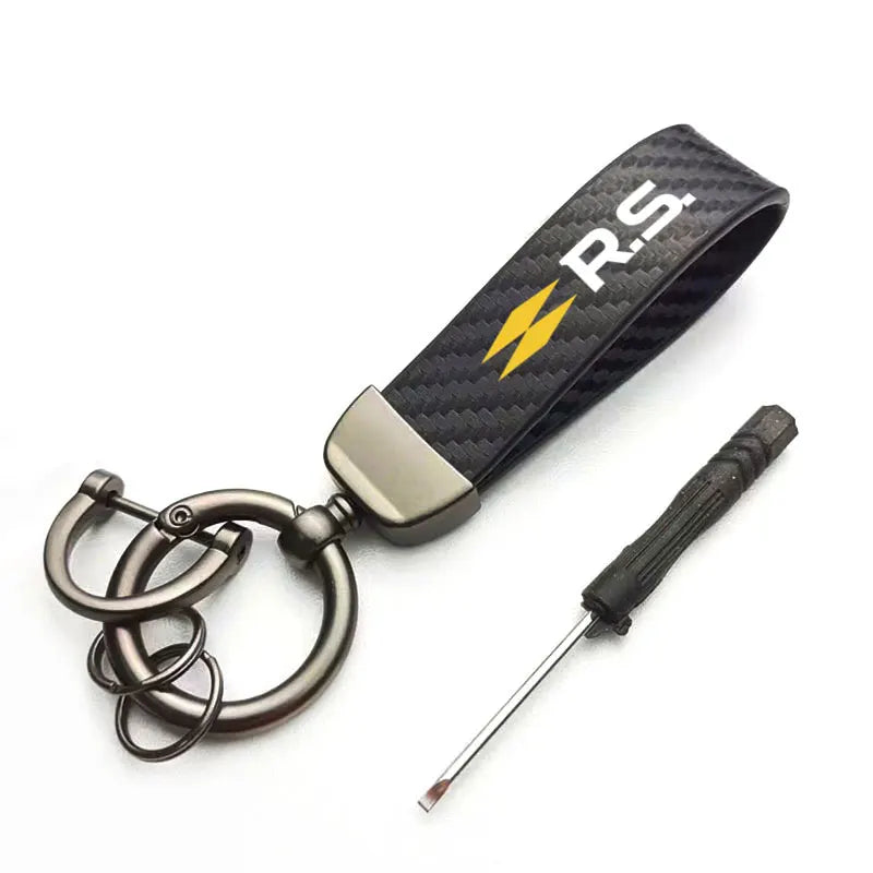 PU Leather Horseshoe Keychain – Premium Car Key Ring Holder for Renault RS | RUNGEAR