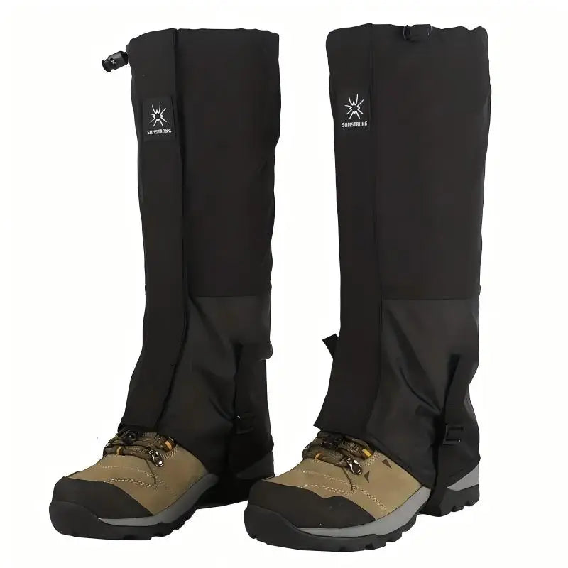 Unisex Lightweight and Adjustable Waterproof Hiking Gaiters with Rubber Foot Strap