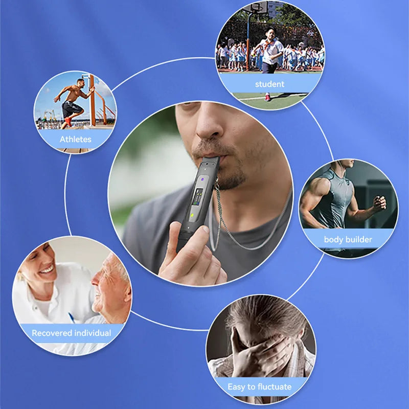Bluetooth Spirometer Breath Trainer – Digital Lung Capacity & Respiratory Muscle Tester