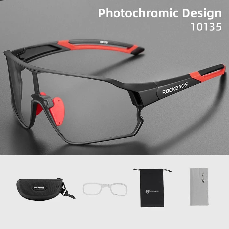 ROCKBROS Photochromic Sunglasses, UV400 Lightweight Flexible Sports Glasss for the Outdoors