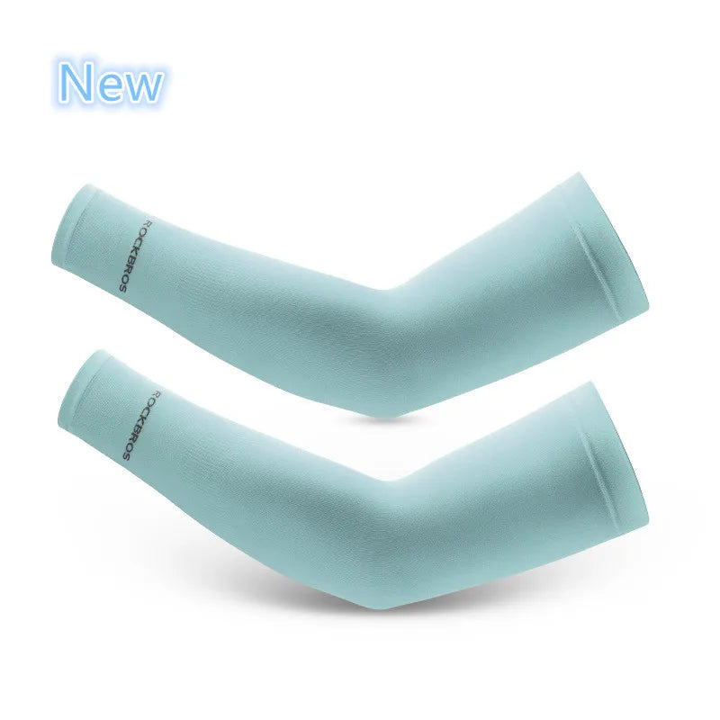 Compression Apparel Gear: ROCKBROS Breathable, Quick-Dry UV Protection Ice Fabric Sports Arm Sleeves / Rungear