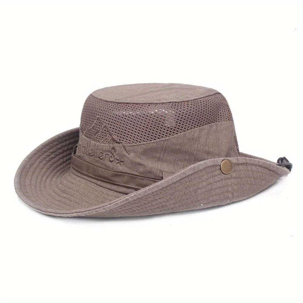 Men's Breathable Mesh Boonie Hat | Wide Brim Sun Hat for Hiking & Fishing