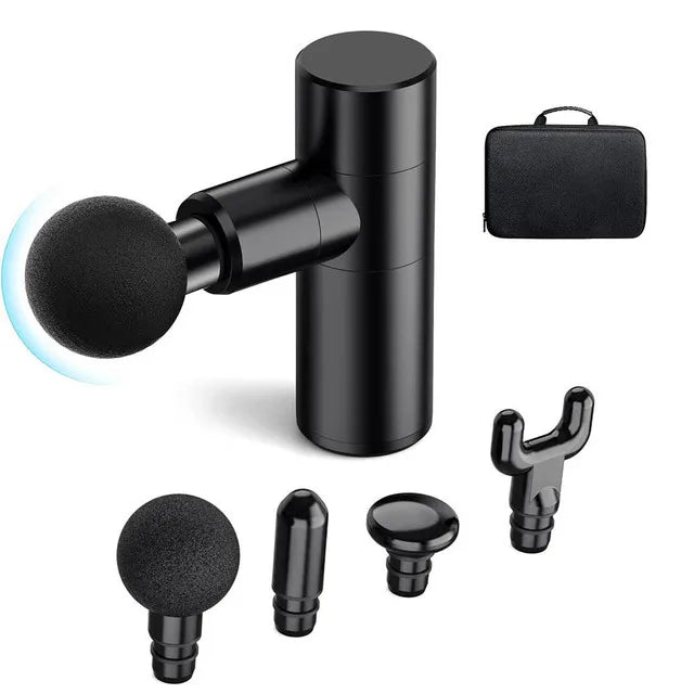 Recovery Accessories Gear: Portable Mini Percussion Muscle Massage Gun Deep Tissue 4 Speeds And 4 Massage Heads / Rungear