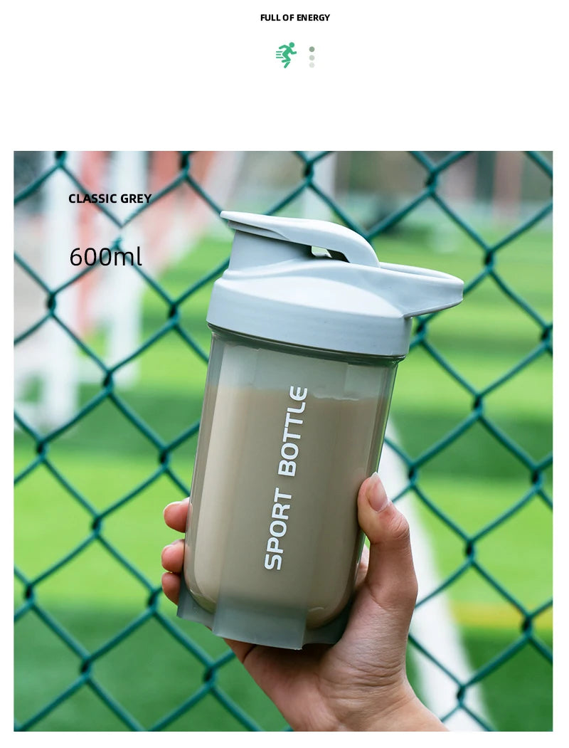 600ml Leakproof Protein Shaker Bottle with Measurement Scale – Portable Sports Mixing Cup for Gym, Outdoor Fitness & Training | RUNGEAR