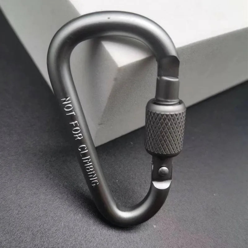 Aluminium D-Ring Locking Carabiner | Screw-Lock Clip for Hiking & Camping