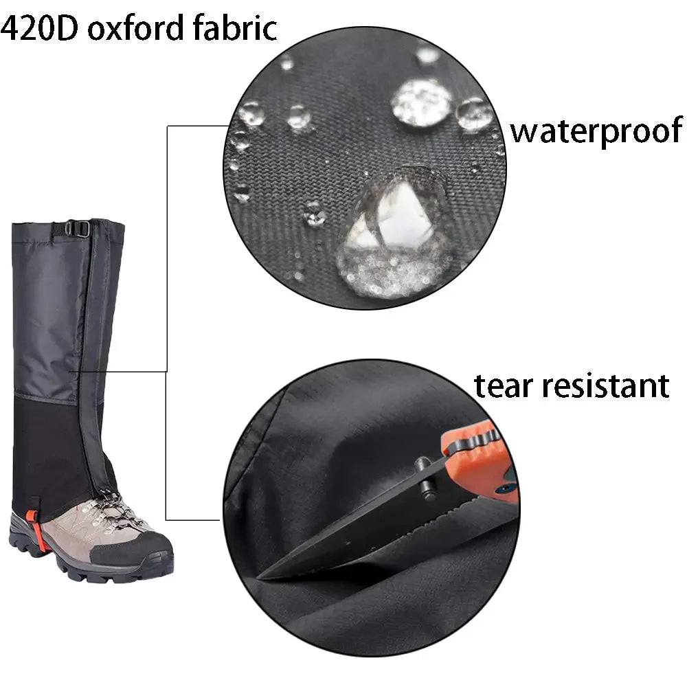 Waterproof Knee-High Leg Gaiters | Hiking, Snow & Trail Boot Covers