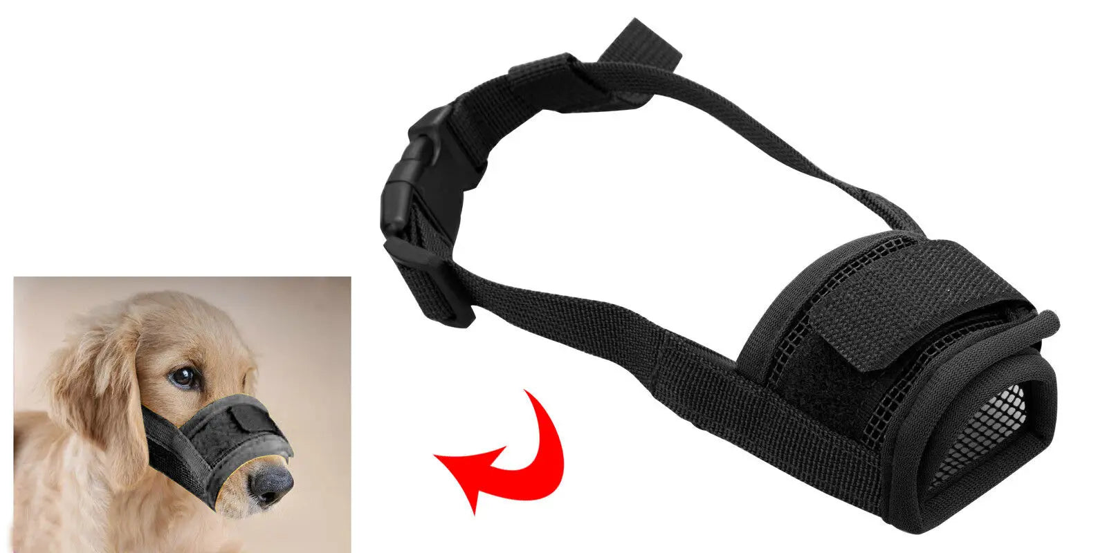 Adjustable, Breathable, Anti-Barking Dog Muzzle: Dog Running Accessories / Rungear