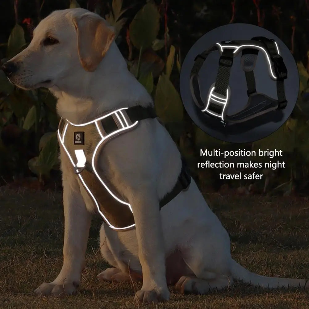 Reflective Dog Running Accessories: Adjustable Oxford Cloth Harness Vest For Medium To Large Dogs / Rungear