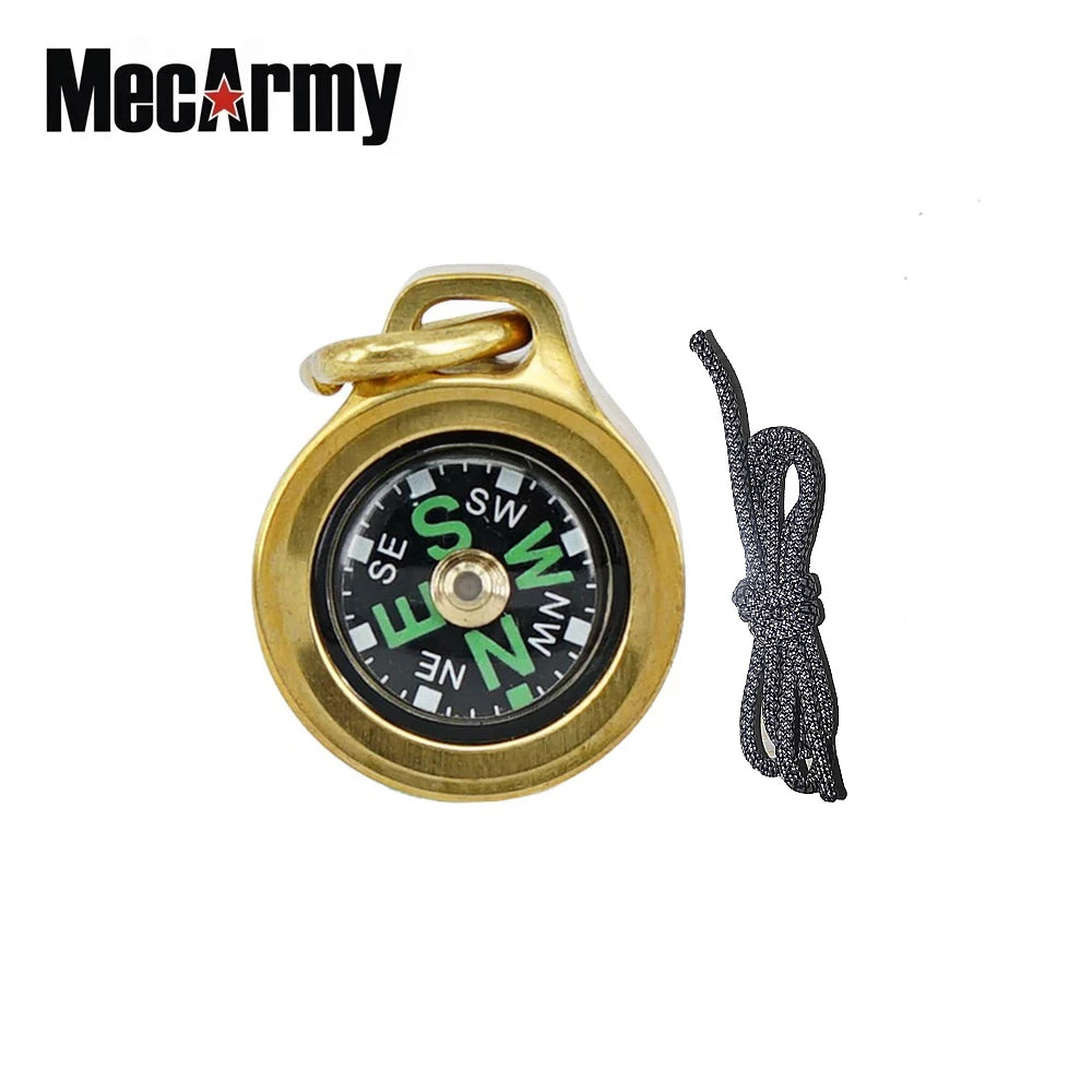 Running Trail Gear: MecArmy Brass CMP Navigational Compass For Outdoors with Lanyard / Rungear