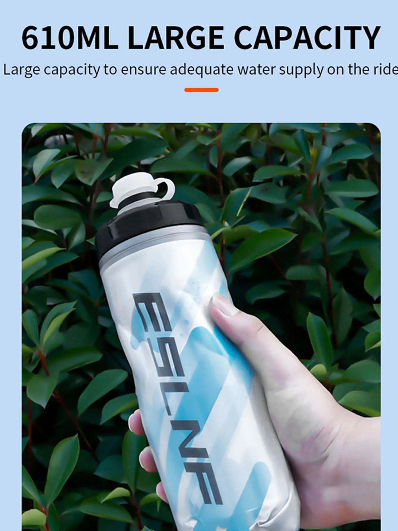 RUNGEAR 610ml Insulated Cycling Water Bottle | Squeeze Bottle for MTB, Road Bike & Outdoor Sport