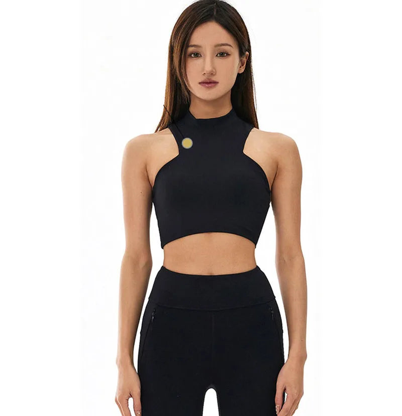 Women's High Neck Compression Sports Bra | Quick Dry, Elastic Back | RUNGEAR