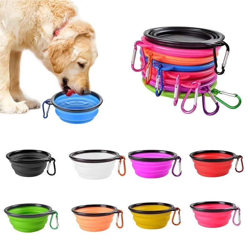 Portable Travel Silicone Collapsible Durable TPR Pet Water And Food Bowl For Cat and Dog Food