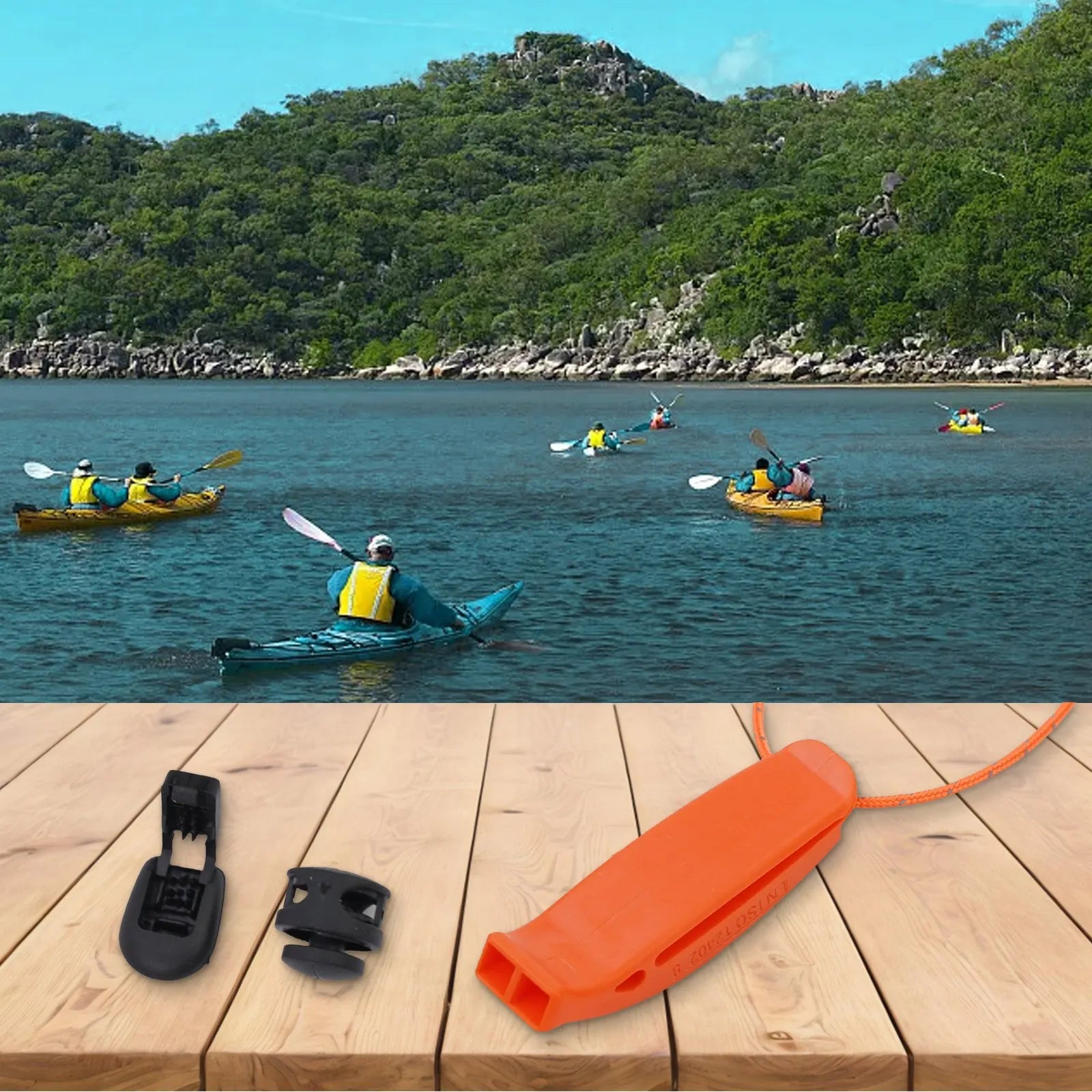 Dual-Frequency Safety Whistle – Pealess, Loud, Waterproof-Ready | Scuba Diving, Kayaking & Emergency Safety | Orange & Black