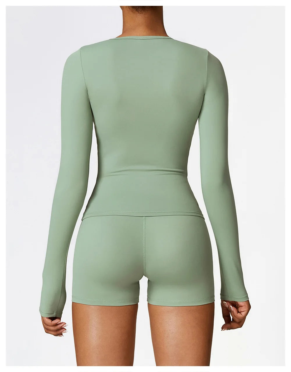 Women's Quick Dry Apparel: Breathable, Long Sleeved, Round Neck, Crop Top Workout Running, Hiking Set / Rungear