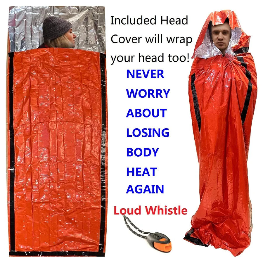 RUNGEAR Emergency Survival Sleeping Bag | Ultralight Aluminium Bivy for Extreme Cold, Trail Running & Disaster Preparedness
