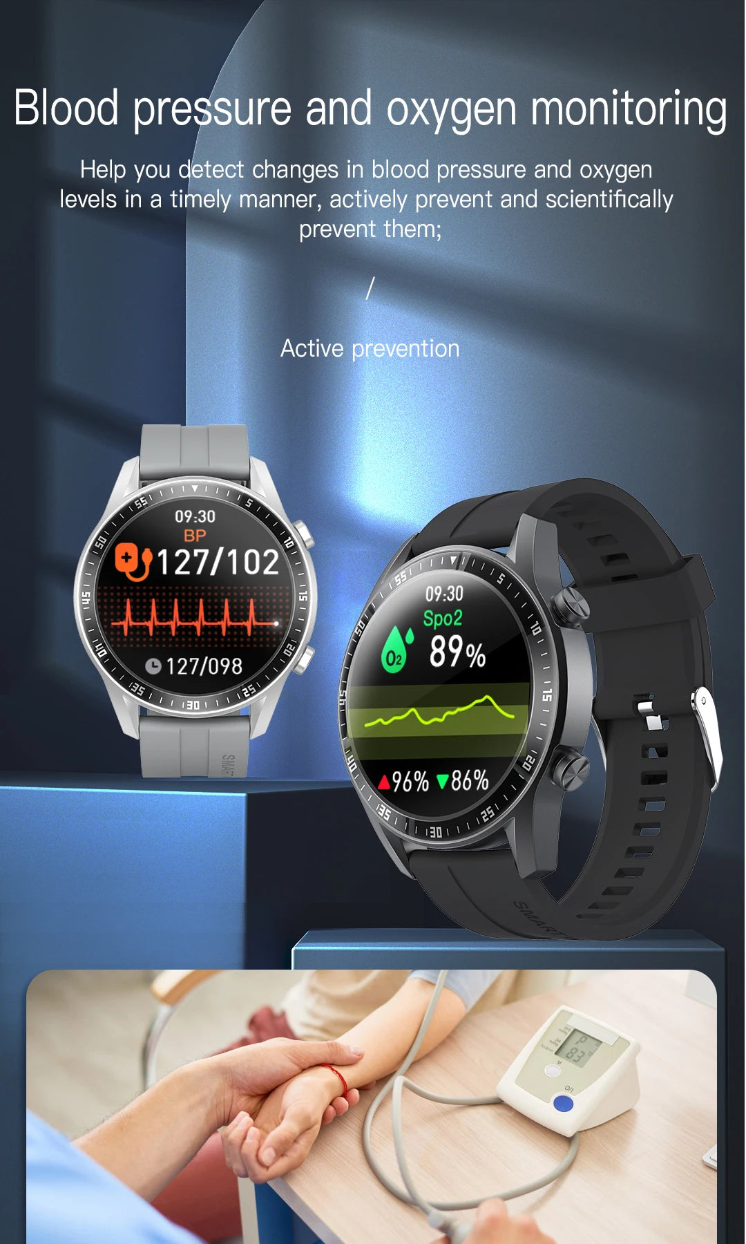 Men's Sport Smart Watch — Fitness Tracker with Heart Rate, Blood Pressure & Calorie Monitor