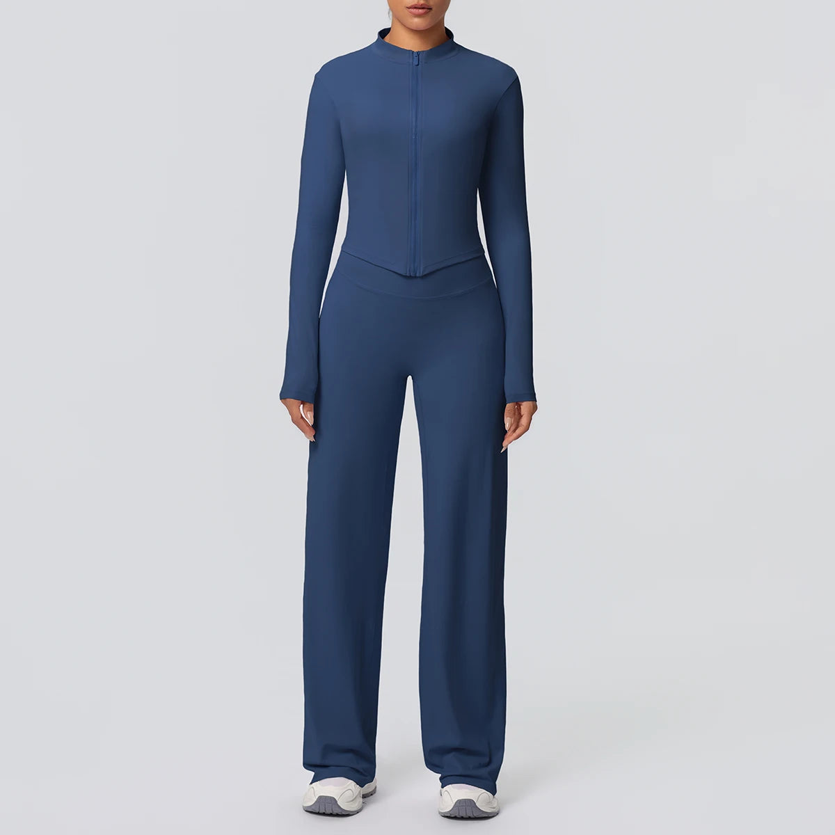 Women's Quick Dry Apparel: 2PC Long Sleeve, High Waisted, Wide Leg, Sports Fitness Clothing Set / Rungear