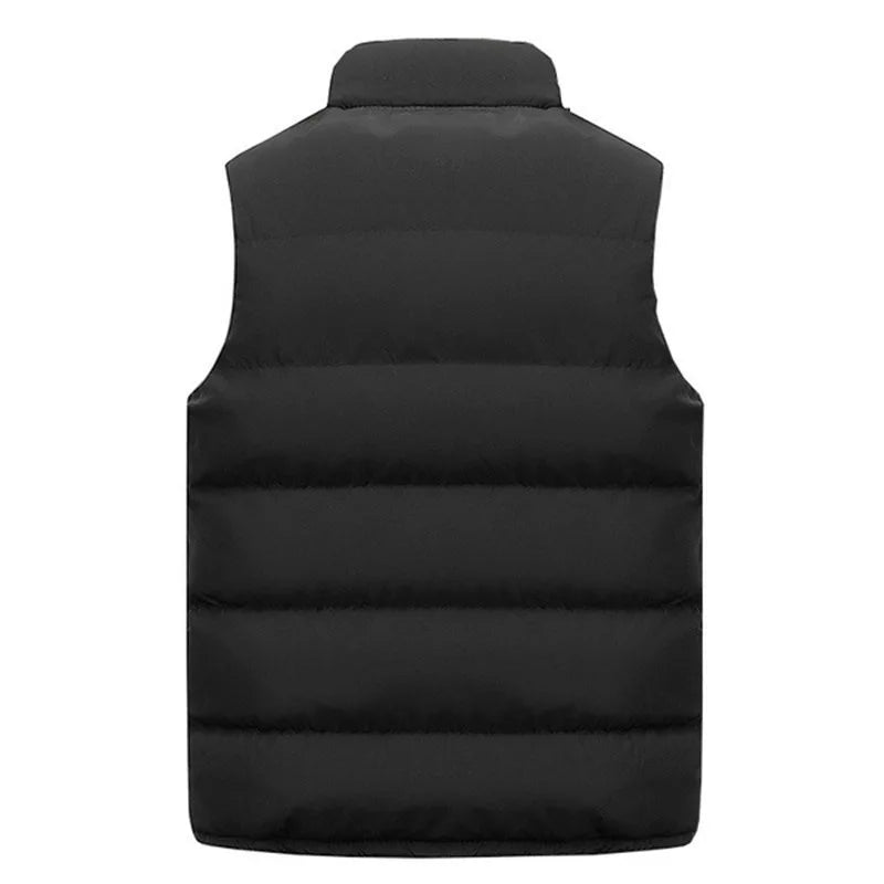 Men's Jacket Apparel: Warm, Waterproof, Winter Sleeveless Zipper Coat With Stand-Up Collar / Rungear