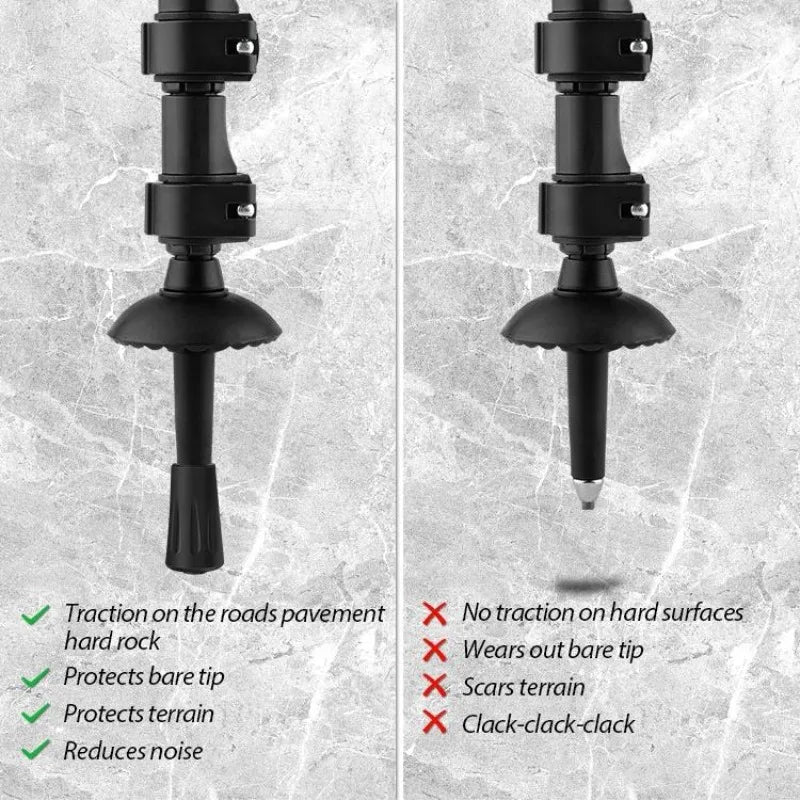 Trekking Pole Rubber Tip Replacement Protectors – Walking Stick Feet for Hiking Poles | RUNGEAR