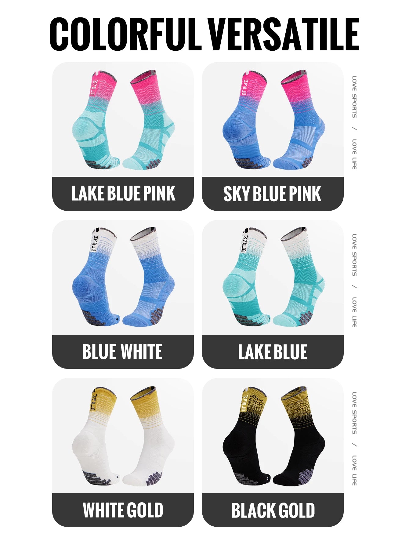 Moisture-Wicking Sock Gear: WRELS Athletic Cushion, Sweat Absorbing, Moisture Wicking Sports Socks Thickened Towel Bottom / Rungear