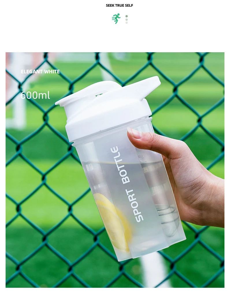600ml Leakproof Protein Shaker Bottle with Measurement Scale – Portable Sports Mixing Cup for Gym, Outdoor Fitness & Training | RUNGEAR