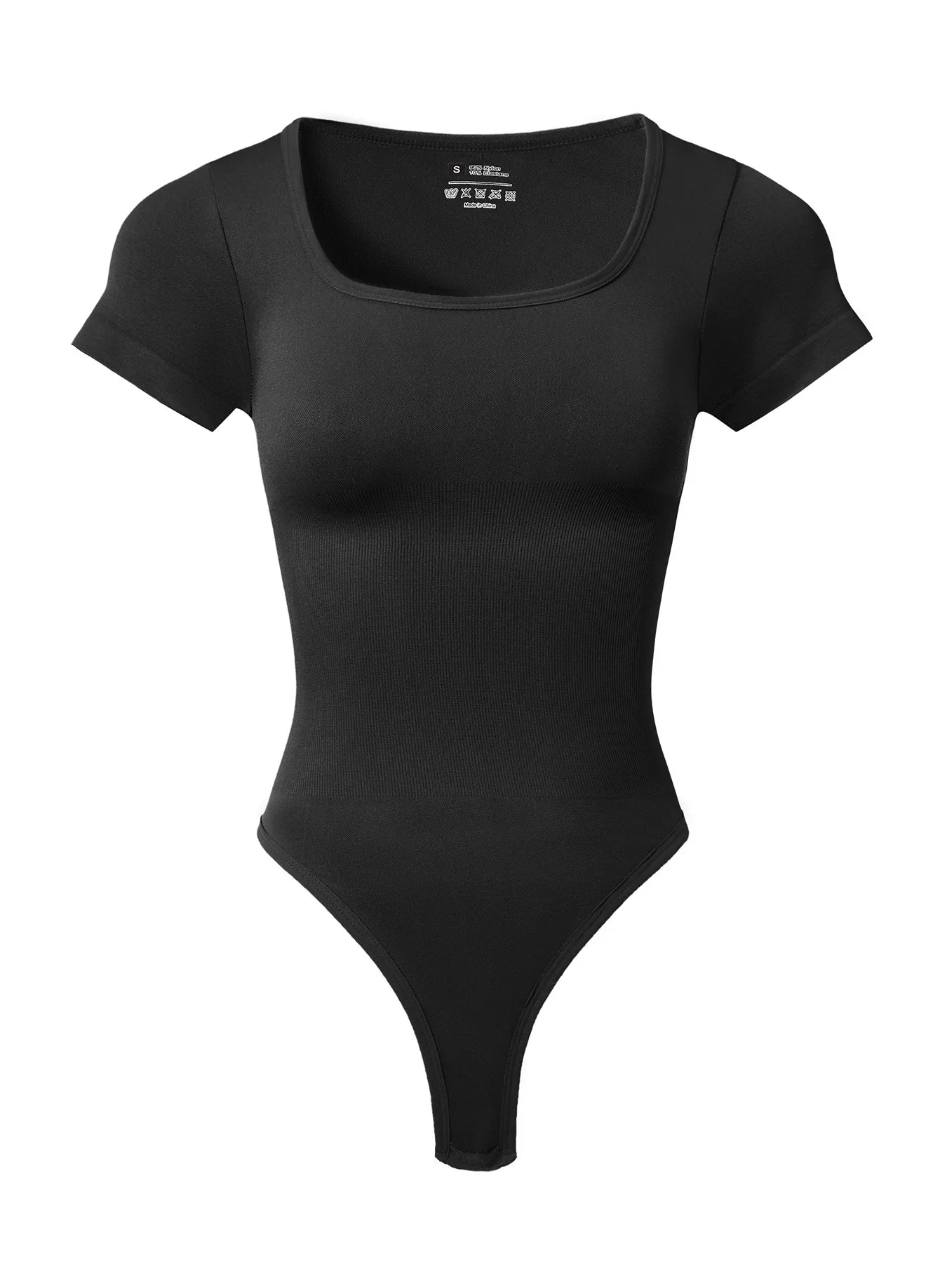 Women Casual Apparel: Plus Size, Seamless, Square Neck, High Elastic, Solid Ribbed Jumpsuit Top / Rungear