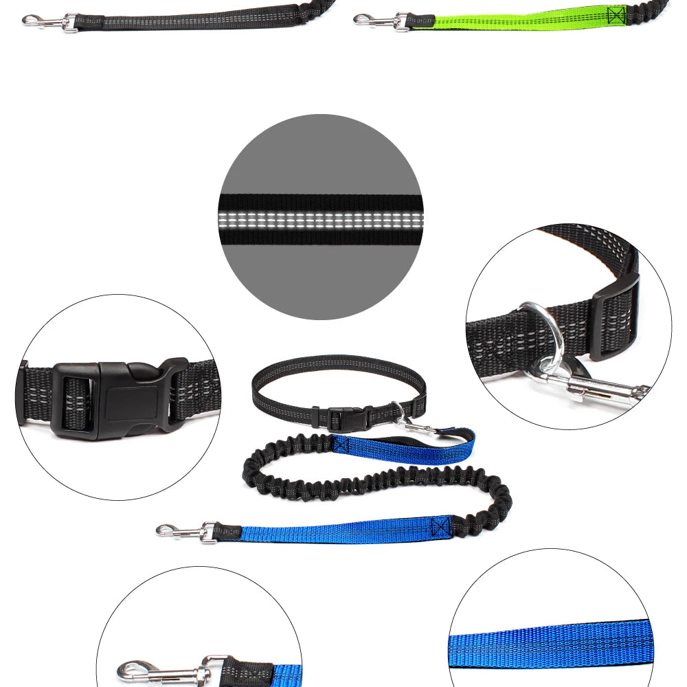 Hands-Free Dog Leash | Adjustable Waist Belt & Chest Strap for Walking, Running & Hiking