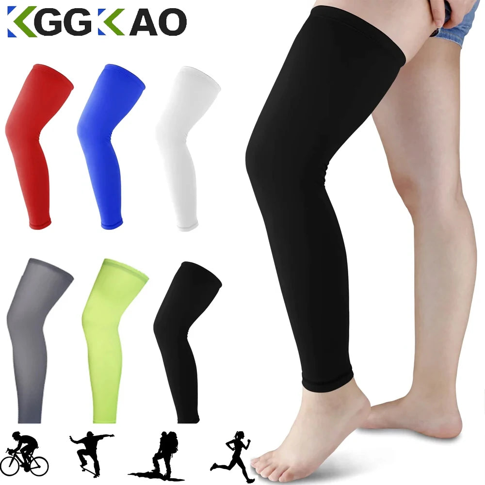 Running Compression Apparel: 1PC Full Length, Unisex, Compression Sports Leg Sleeve for Thigh, Knee, Calf / Rungear