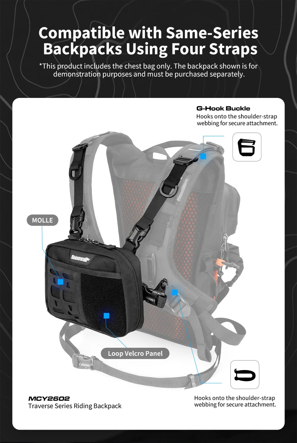 Rhinowalk 1.5L Chest Bag with Mesh Pockets