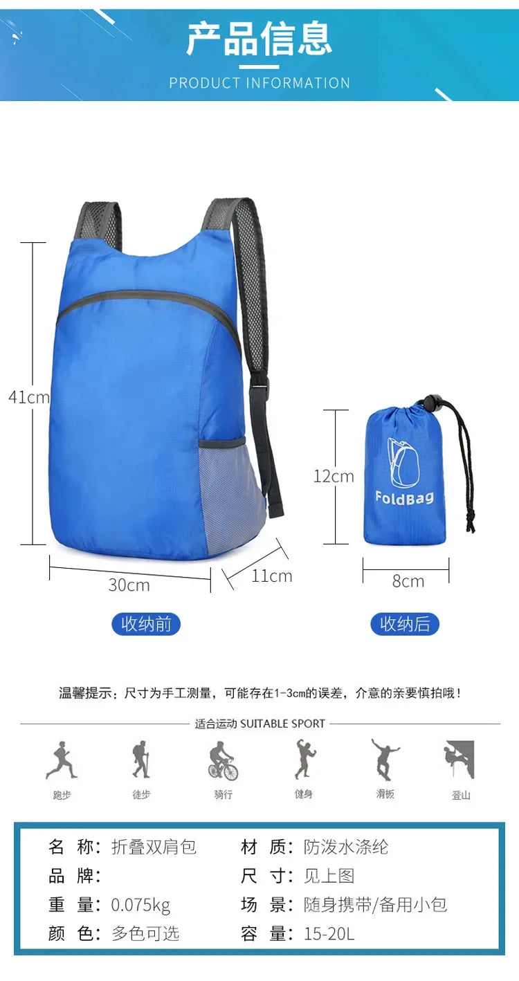 Lightweight Trail Accessories: Unisex Packable, Foldable, Outdoor Backpack for Travel, Hiking / Rungear