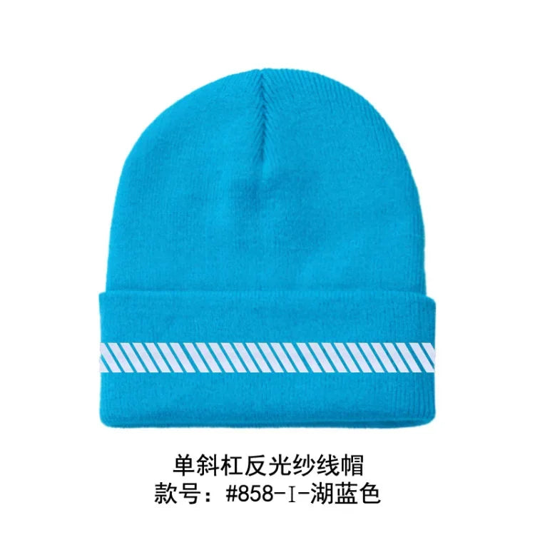 Reflective Hat Gear: High Visibility Safety Beanie, Reflective Knit, Ribbed Warm Winter Hats for Night Running, Hiking, Cycling / Rungear