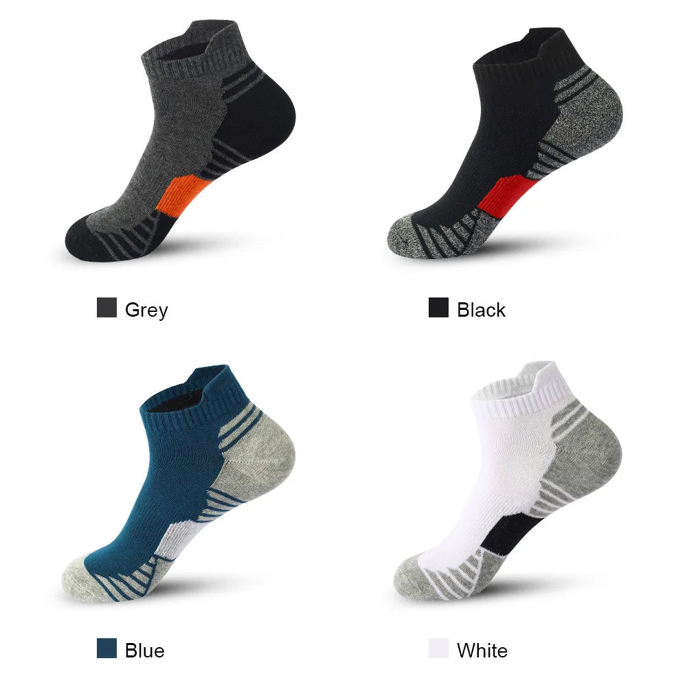 Men's Ankle Running Socks – 5-Pair Pack, Breathable & Sweat-Absorbing Sport Socks