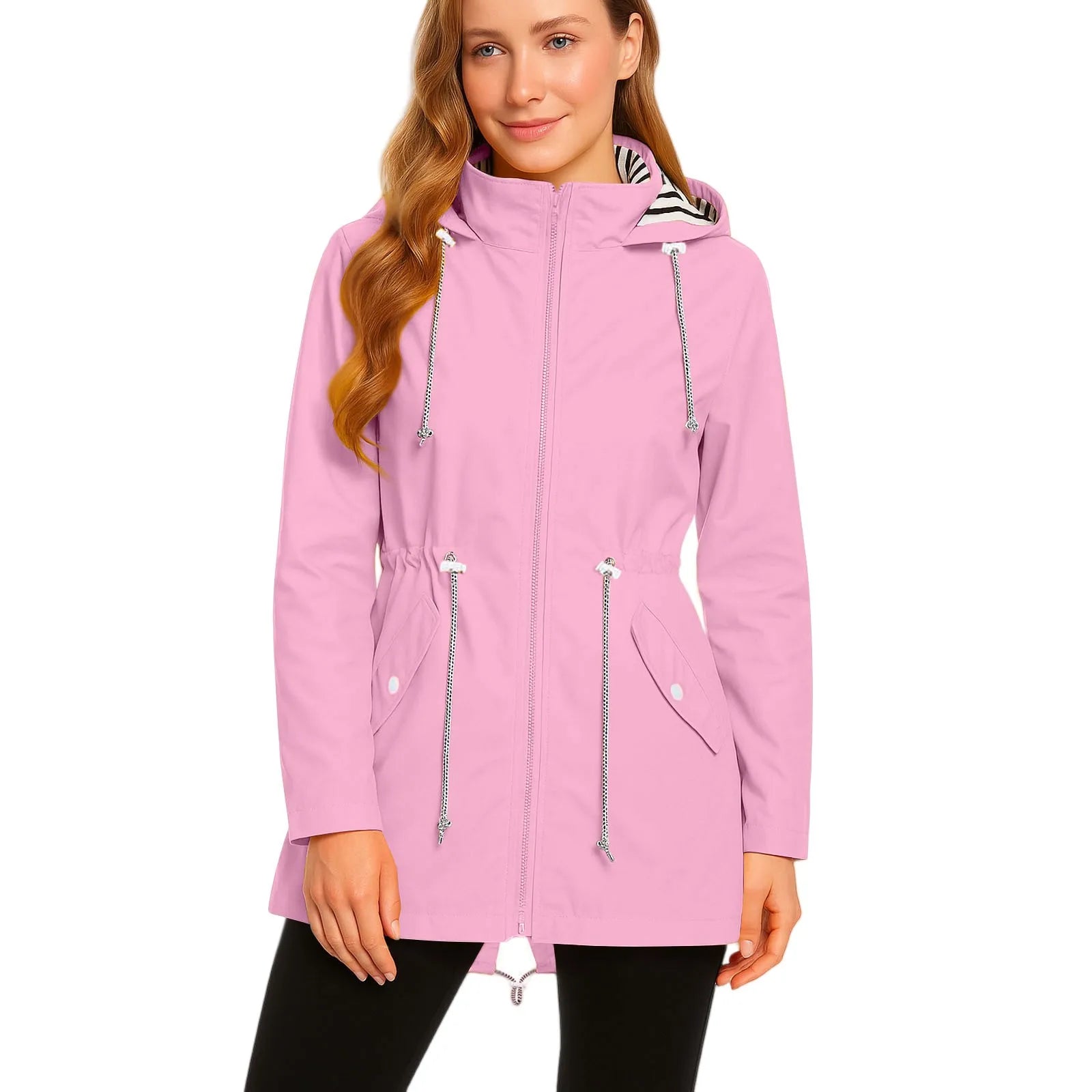 Women's Lightweight Jackets: Long, Waterproof, Outdoor Rain Coat Jacket / Rungear