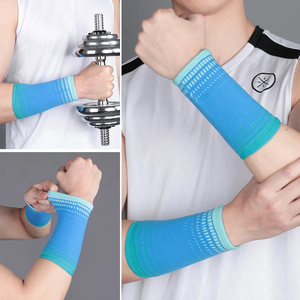 Sport Sweatband Wrist Wraps | 1 Pair Knitted Wrist Support for Tennis, Gym & Running