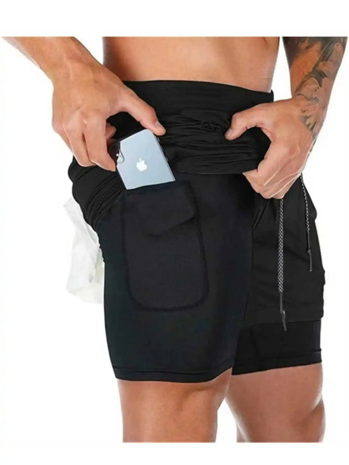 Men's 2-in-1 Compression Training Shorts | Moisture-Wicking Quick-Dry