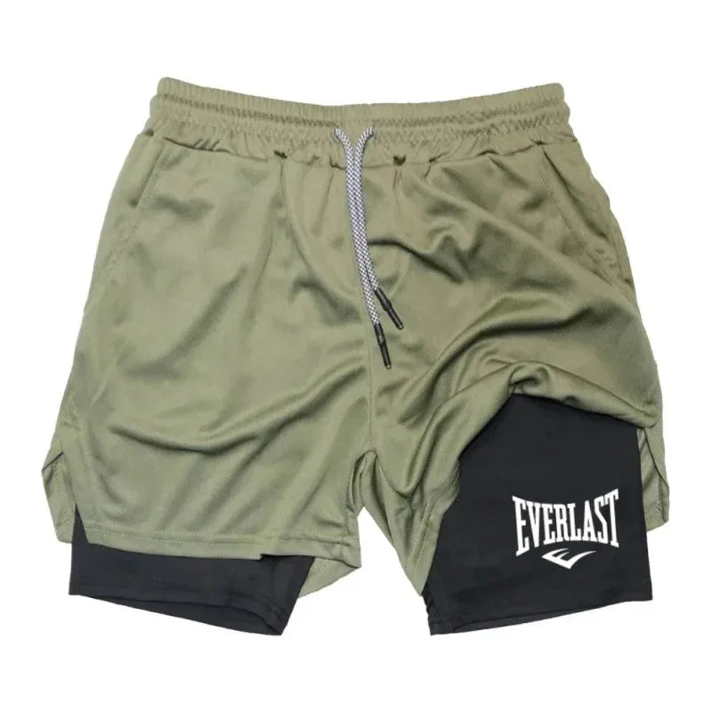 Men's 2-in-1 Compression Training Shorts | Moisture-Wicking Quick-Dry