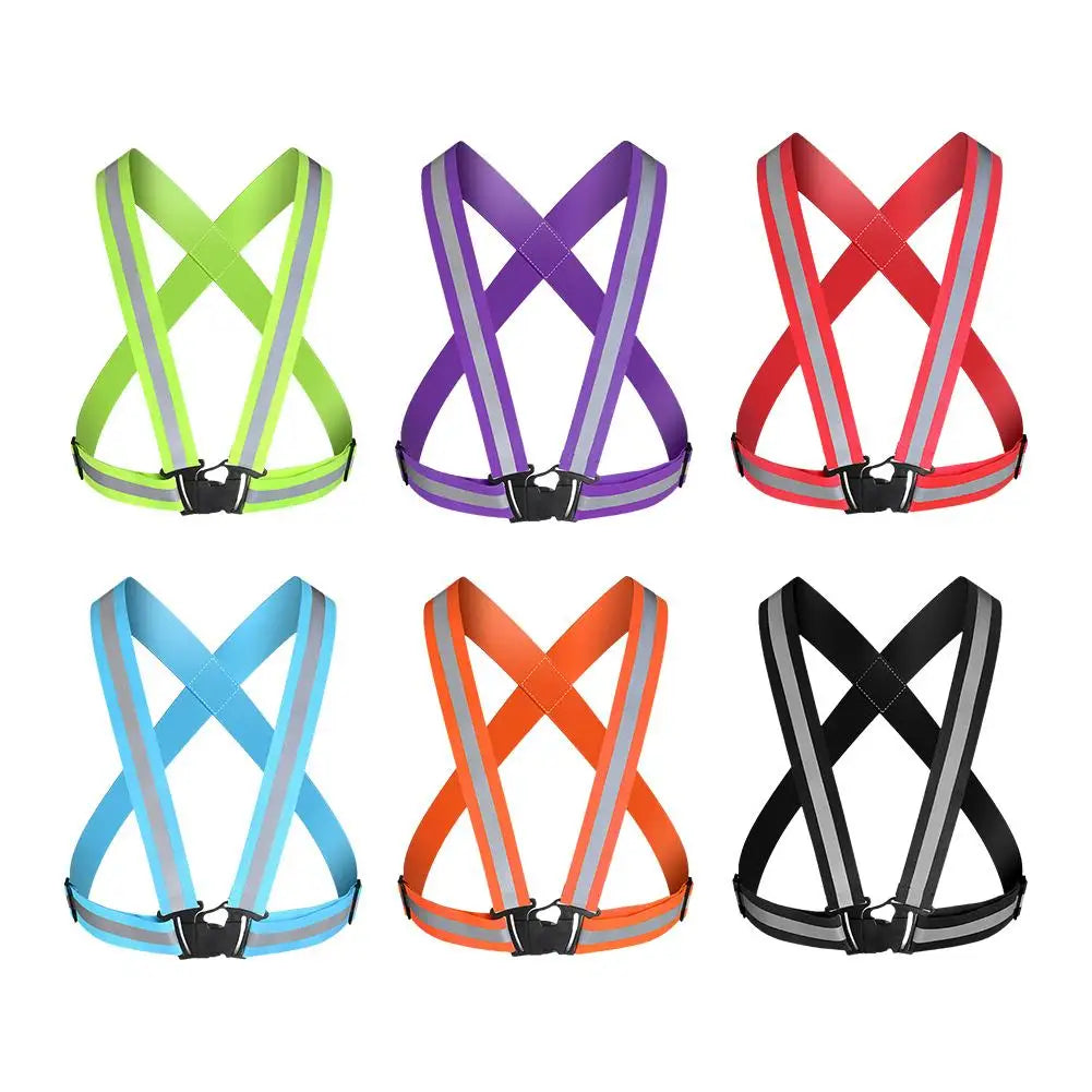 Reflective Safety Vest Harness – Adjustable, Elastic, High-Visibility | Night Running, Cycling & Outdoor | Adults & Children | 5 Colours