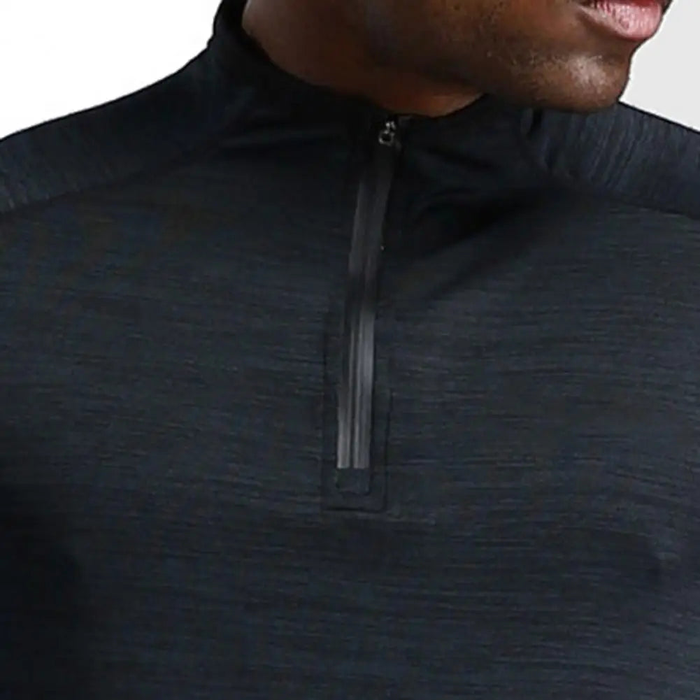 Men's Quick-Dry Apparel: Long Sleeve, Half-Zip, Pullover Running Compression Fitness Shirt / Rungear