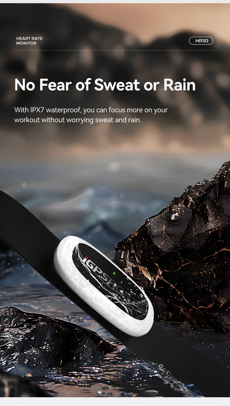 iGPSPORT HR50 Heart Rate Monitor with Chest Strap – ANT+ & Bluetooth Sensor for Cycling, Running & Fitness | Garmin, Bryton, XOSS Compatible | RUNGEAR