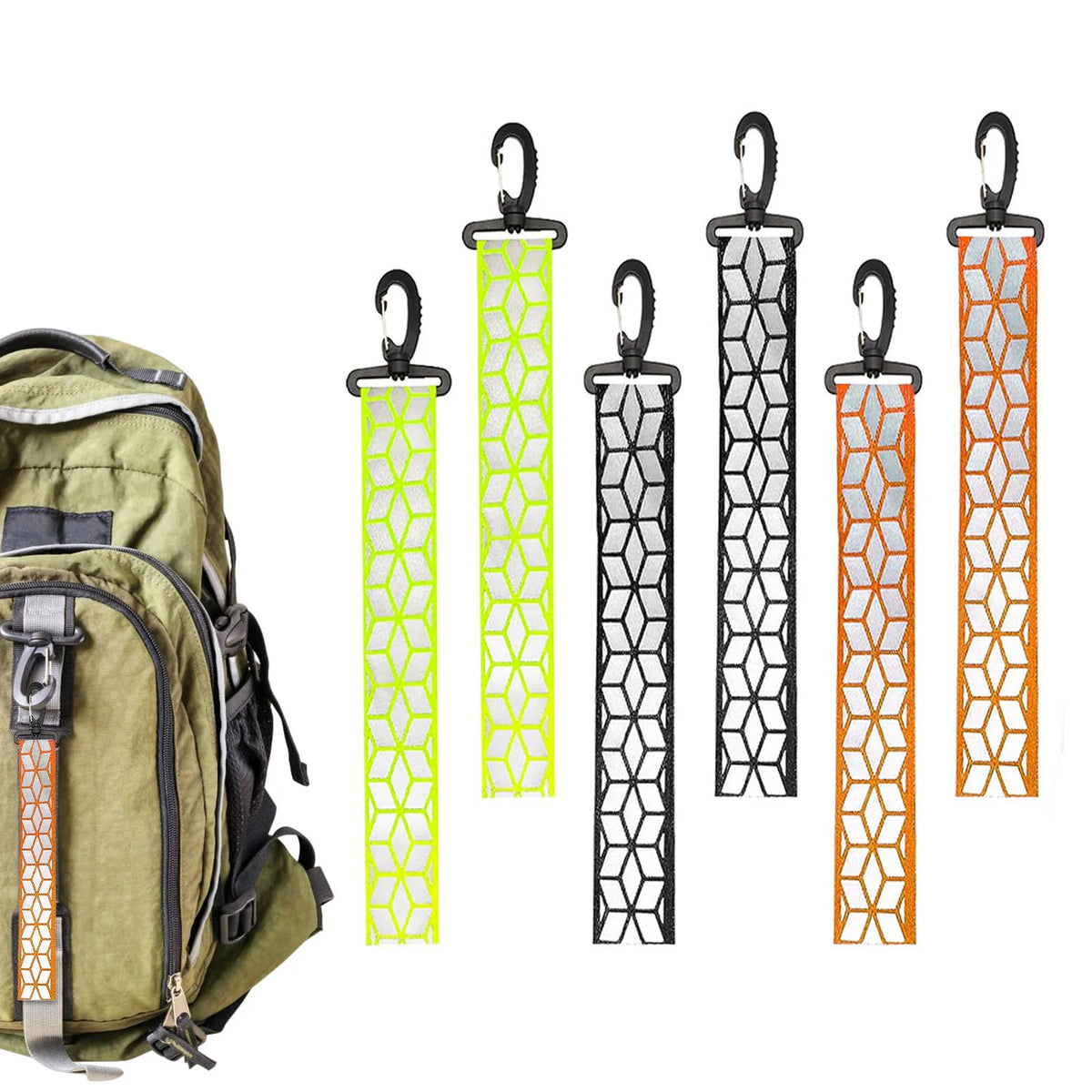 Reflective Safety Keychain Strap | High-Visibility Backpack Clip for Running & Camping