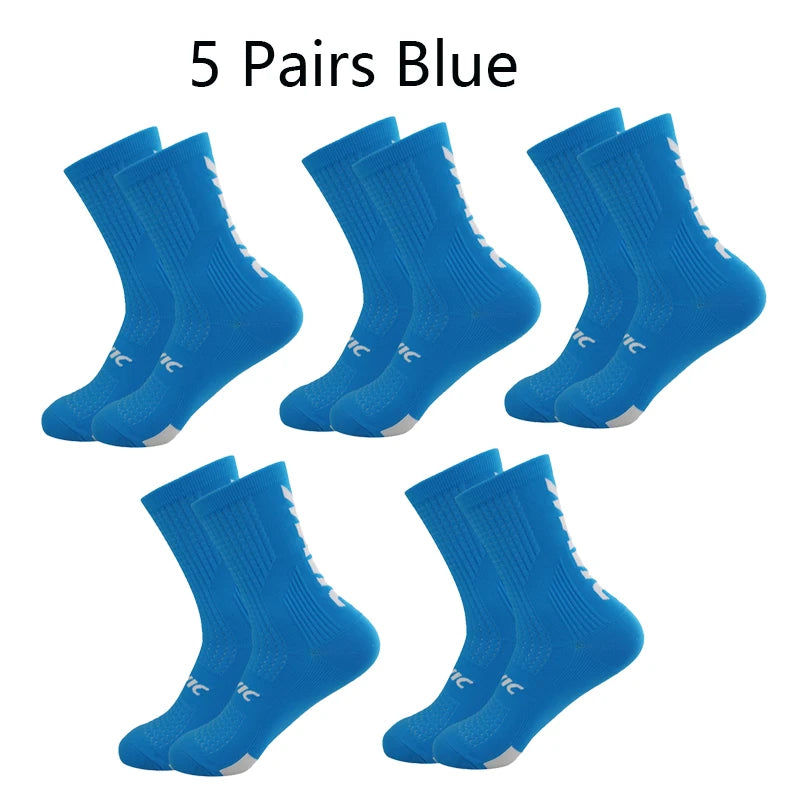 Running Compression Gear: 5 PR Men's Mid Tube, Breathable, Running and Hiking Compression Socks / Rungear