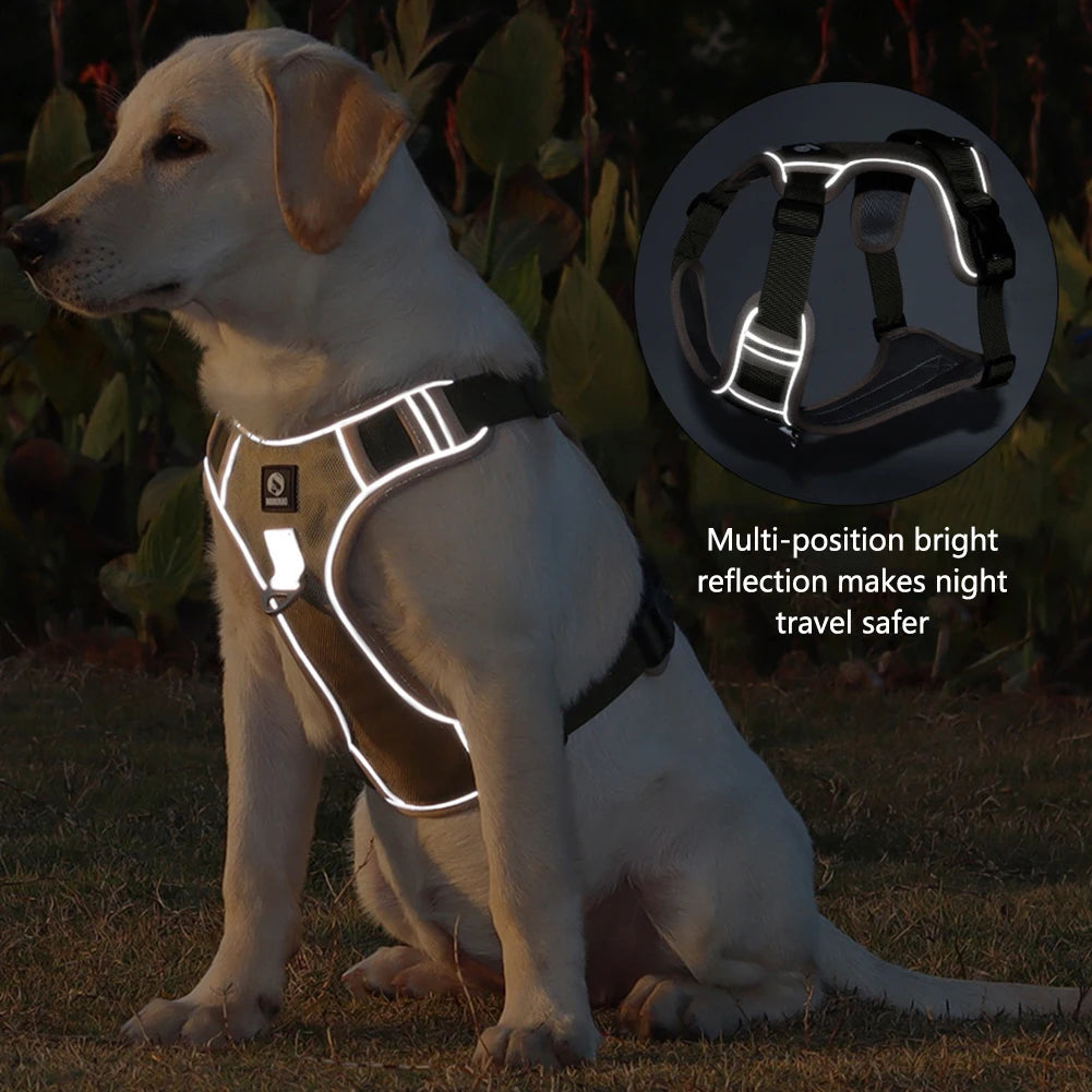 Reflective Oxford Cloth Dog Harness Vest | Adjustable Buckle for Medium & Large Dogs | S–XL