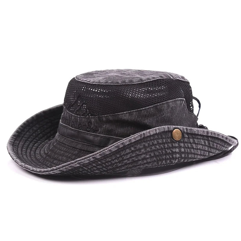 Men's Breathable Mesh Boonie Hat | Wide Brim Sun Hat for Hiking & Fishing