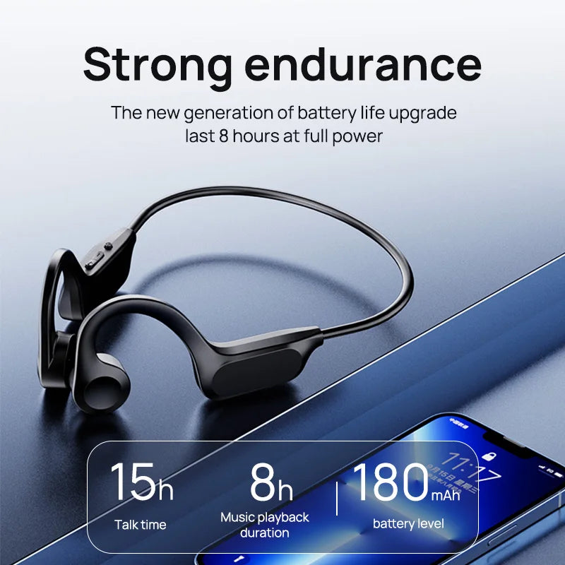 Beauddy Air Conduction, Wireless, Bluetooth, Hands-Free, Sport Headphones with Mic for Running
